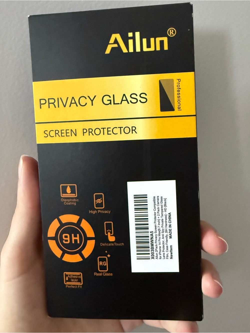 Ailun Privacy Glass Screen Protector iPhone 14 Pro Max